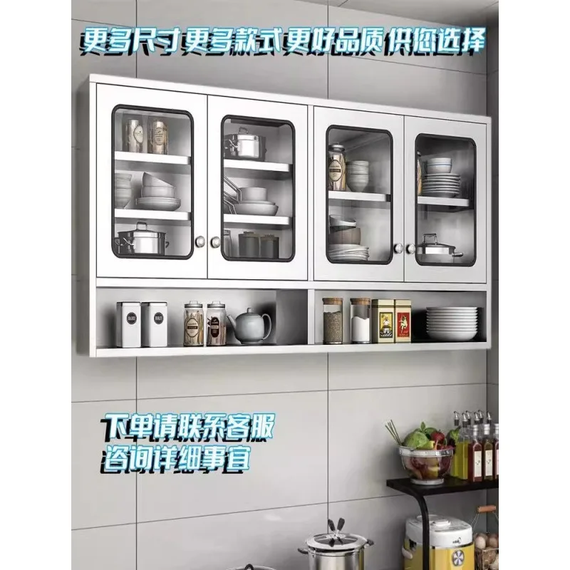Stainless steel wall cabinets, wall-mounted storage cabinets, bathroom and balcony sliding door storage cabinets