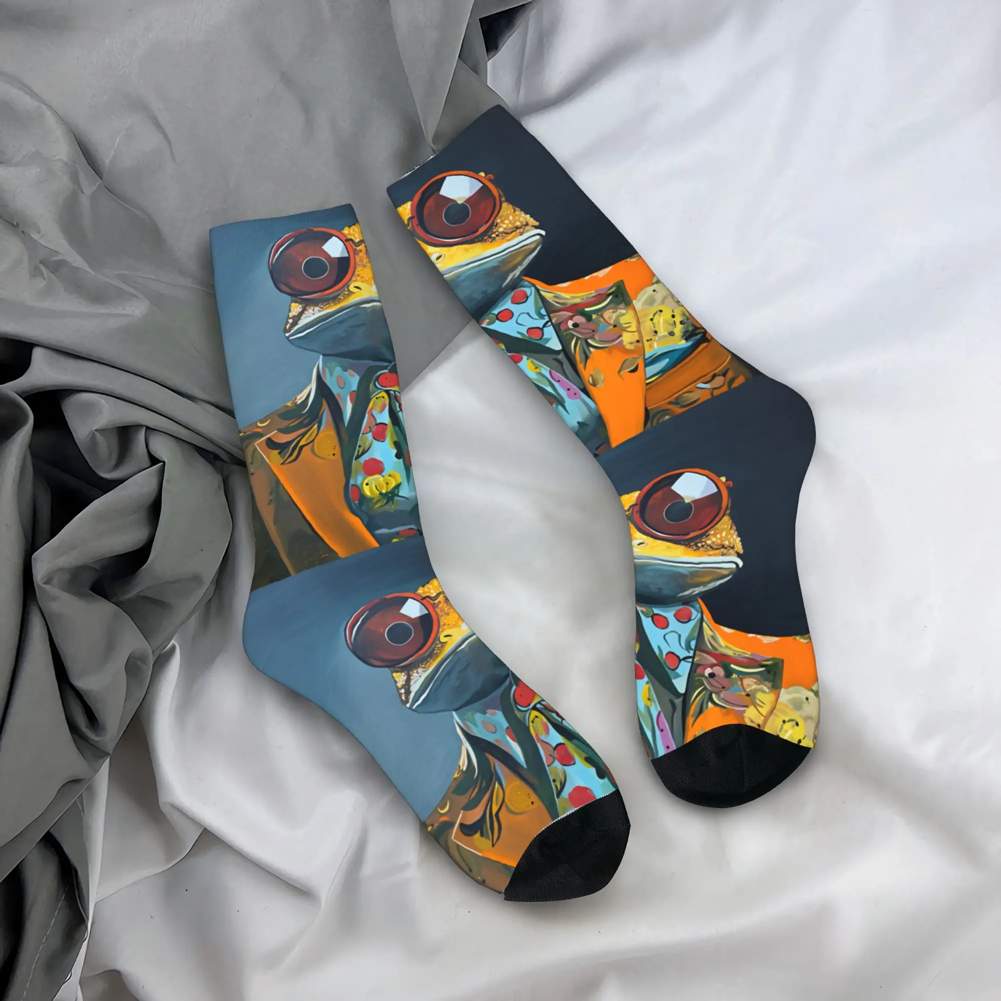 

Носки Gentleman Frog, осенние, теплые, мягкие, унисекс, с принтом, для велоспорта, противоскользящие