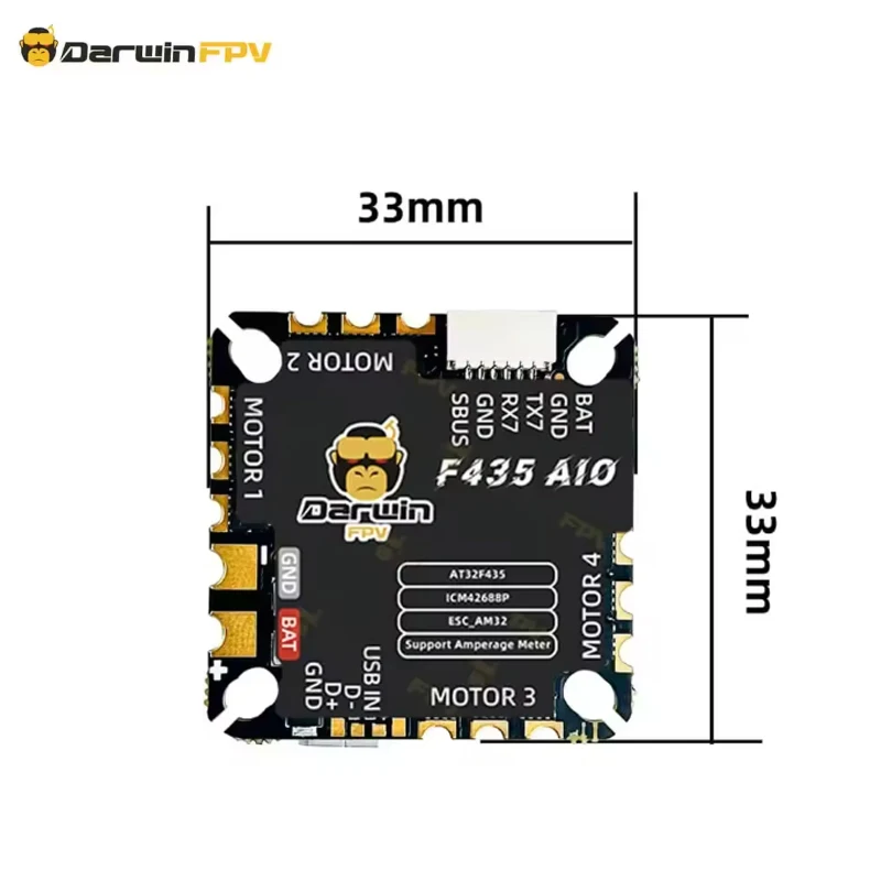 Darwin FPV F435 30A/45A BLHeli_S AM32 AIO Controlador de vôo F4 2-6S para FPV Drone Quadcopter Freestyle RC Racing