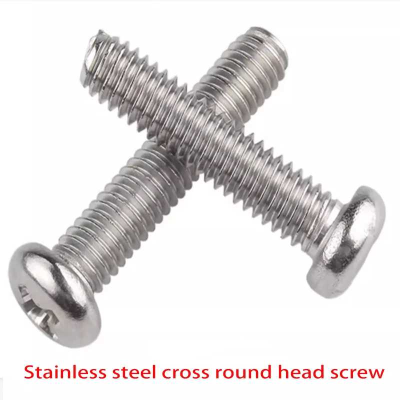 M2 M2.5 M3 304 Stainless Steel Cross Recessed Pan Head Screws DIN7985 GB818 Phillips Bolts for TV