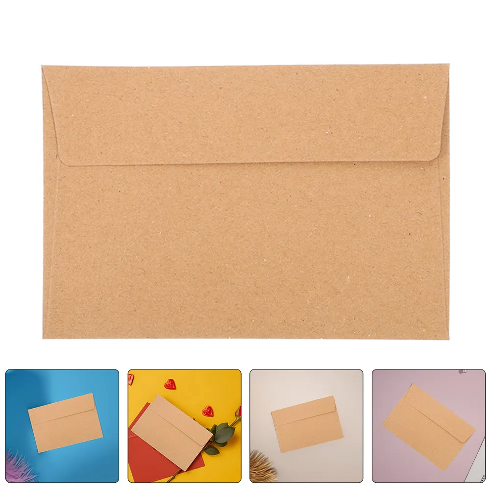 

30Pcs Kraft Paper Invitation Envelopes Self Adhesive Wedding Greeting Card Photo Brown Set A4 Mailing Envelopes
