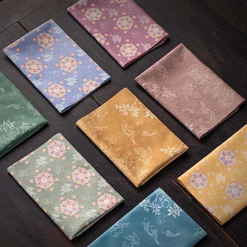 

1Pc 29x29cm Square Suede Tea Towel Water Absorbent Cloth Chinese Style Retro Kung Fu Tea Ceremony Accessories