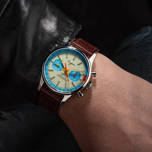Sugess 1963 İzle Pilot Erkek Chronograph bilek saatler Mekanik martı ST1901 Swanneck Hareketi, Safir Kristal, Yarış, 2022 Erkek sesi için zamanında en iyi 10 satış-no. 5