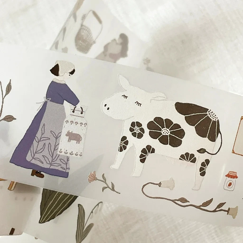 1 루프 아이비 스노우 빈티지 레몬 트리 농장 숲 소녀 Washi 애완 동물 테이프 카드 만들기 DIY Scrapbooking 계획 장식 스티커