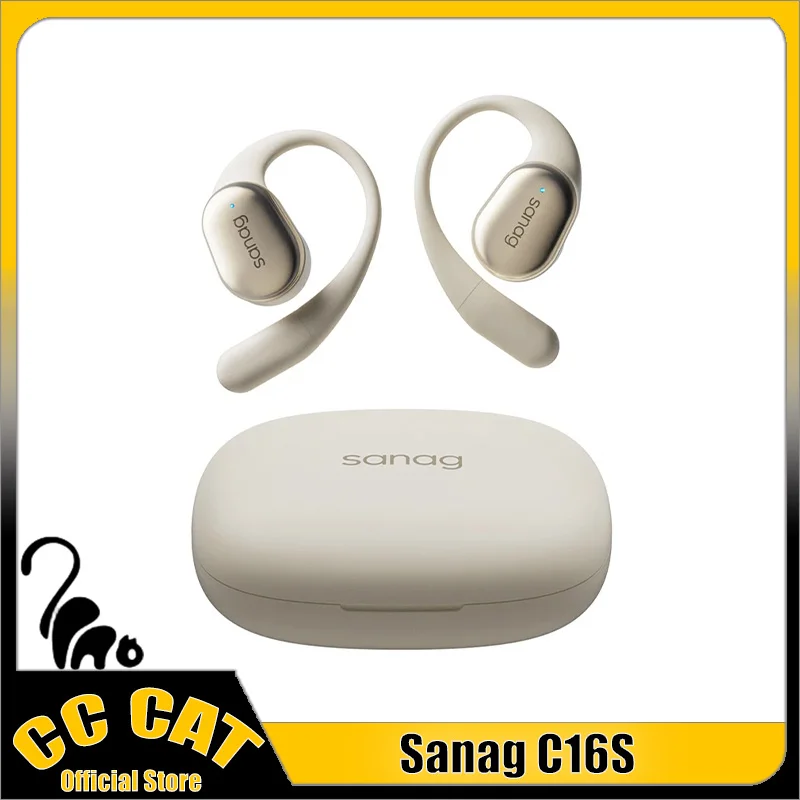 Sanag C16s Headset Wireless Bluetooth Earphone Open Ear Hifi Sound Headset Ows Headphones 8hours Custom App Control Tws Earbuds