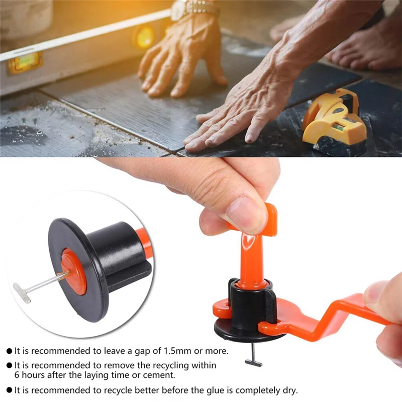 

A53Q-50 Set Tile Leveling System Kit With Tile Leveler & Special Wrenches & 2Mm Tile Spacers Durable Easy Install Easy To Use
