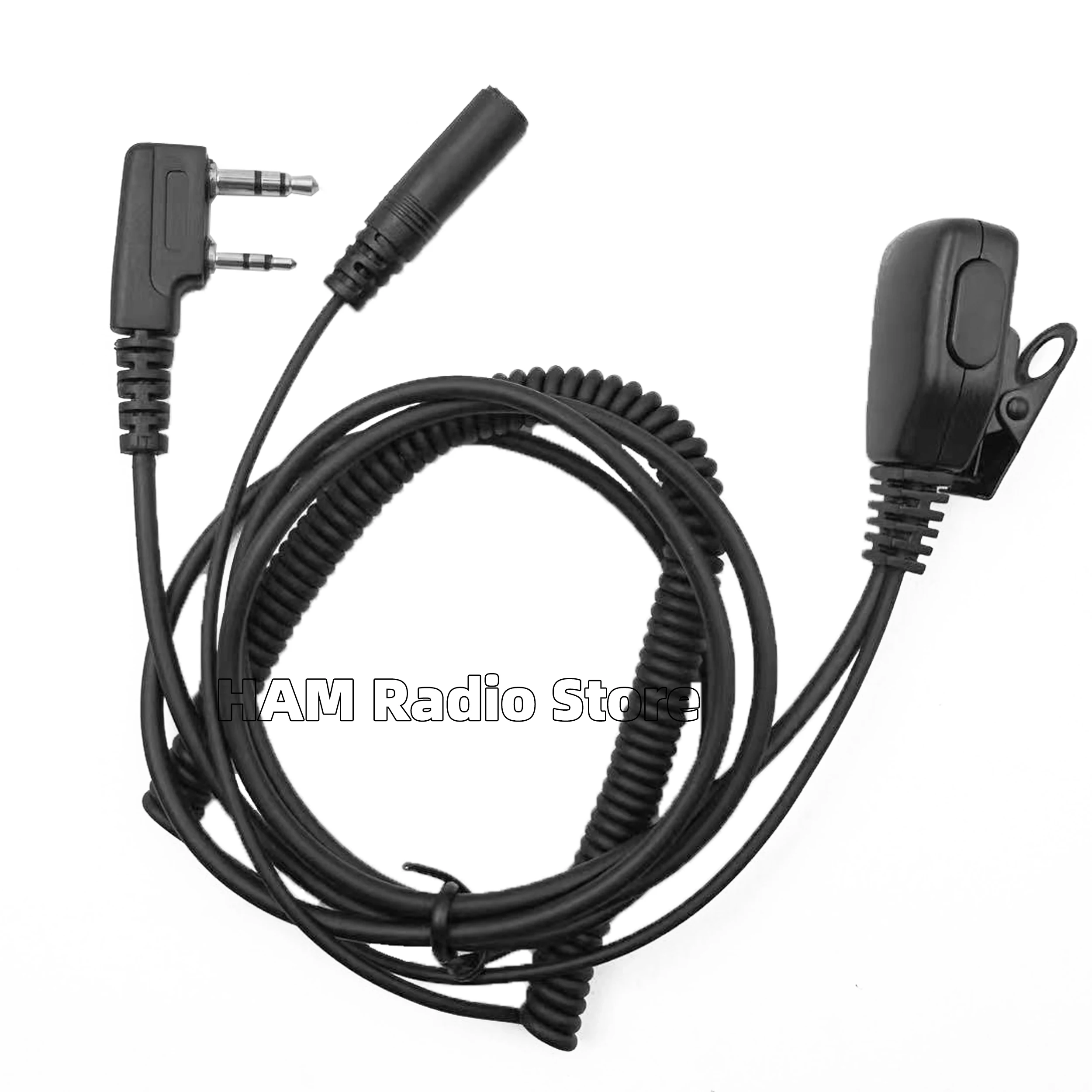 العالمي 2 دبوس إلى 3.5 مللي متر أنثى الصوت سماعة سماعة نقل كابل مع PTT هيئة التصنيع العسكري ل كينوود Baofeng Quansheng اسلكية تخاطب