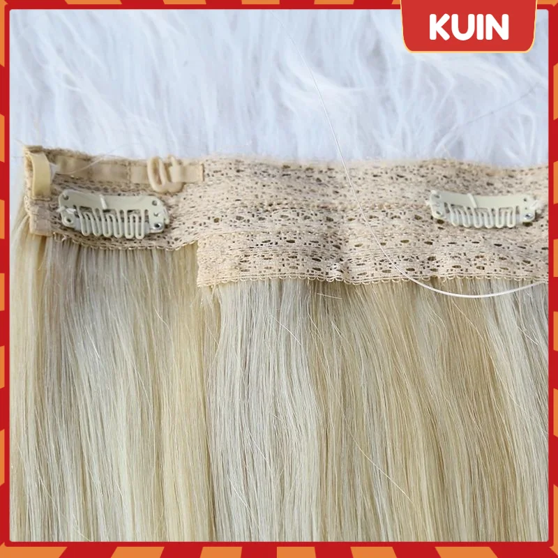 Clip In One Piece Human Hair Extensions With Fishing Line Brazilian Raw Virgin Straight Thick Long Hair End Natural Hairpiece