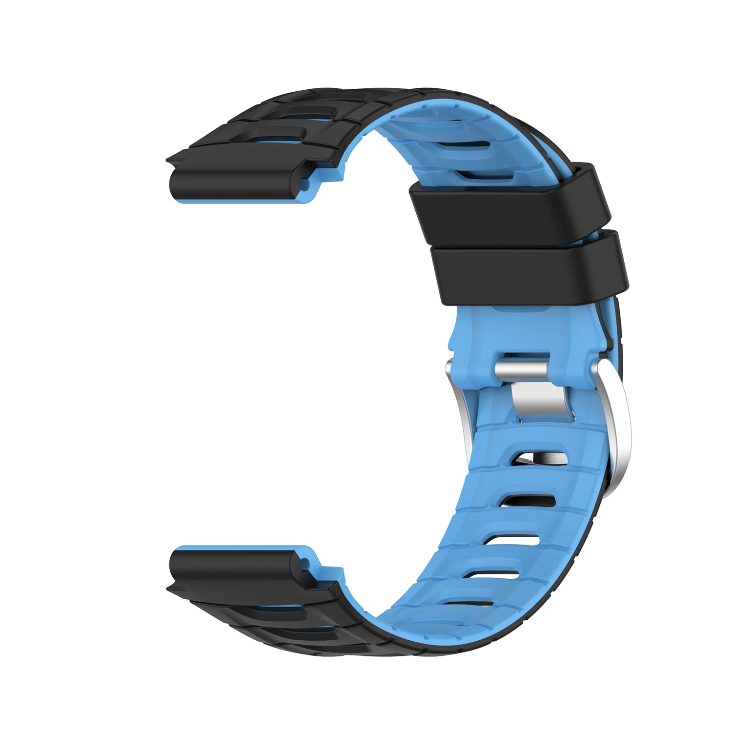Silicone Watch Strap Band Replacement Wristband for Garmins Forerunner 920XT with Srews+Utility Knife Black+Blue