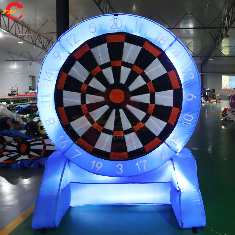 3m High LED Lighting Inflatable Dart Board Carnival Game Toys with Built-in Blower