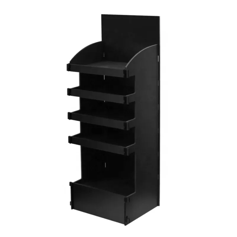 luxury-black-floor-stand-hot-sale-on-store-shelves-custom-cardboard-retail-display-stand-in-supermarkets