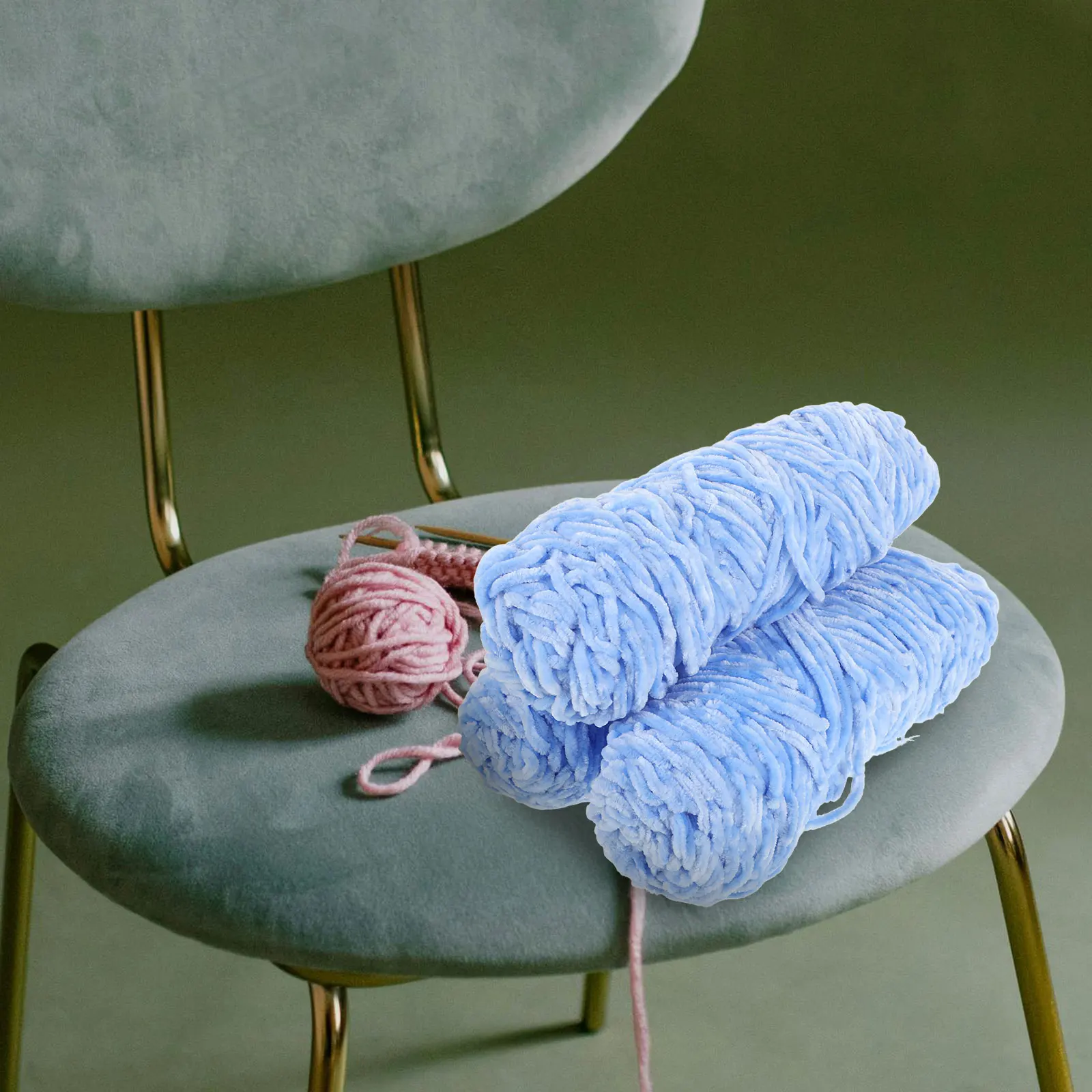 

3pcs Chenille Medium Crochet Crafts Making Wool Yarn for Yarn For Crocheting Crafts Home Decor Beading Wool Material