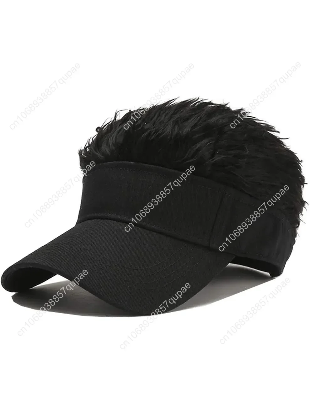 

Novelty Hair Visor Sun Cap Wig Peaked Baseball Hat with Spiked Hairs