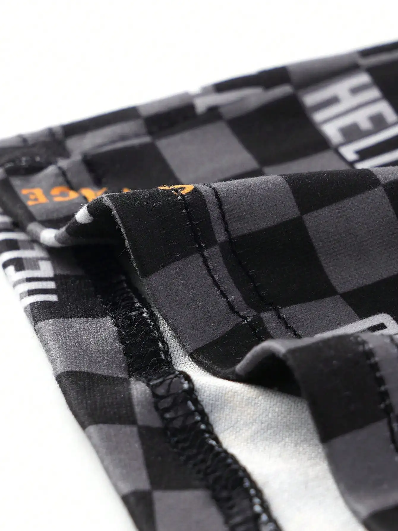 

4pcs Mens Checkerboard Print Boxer Briefs With Contrast Waistband