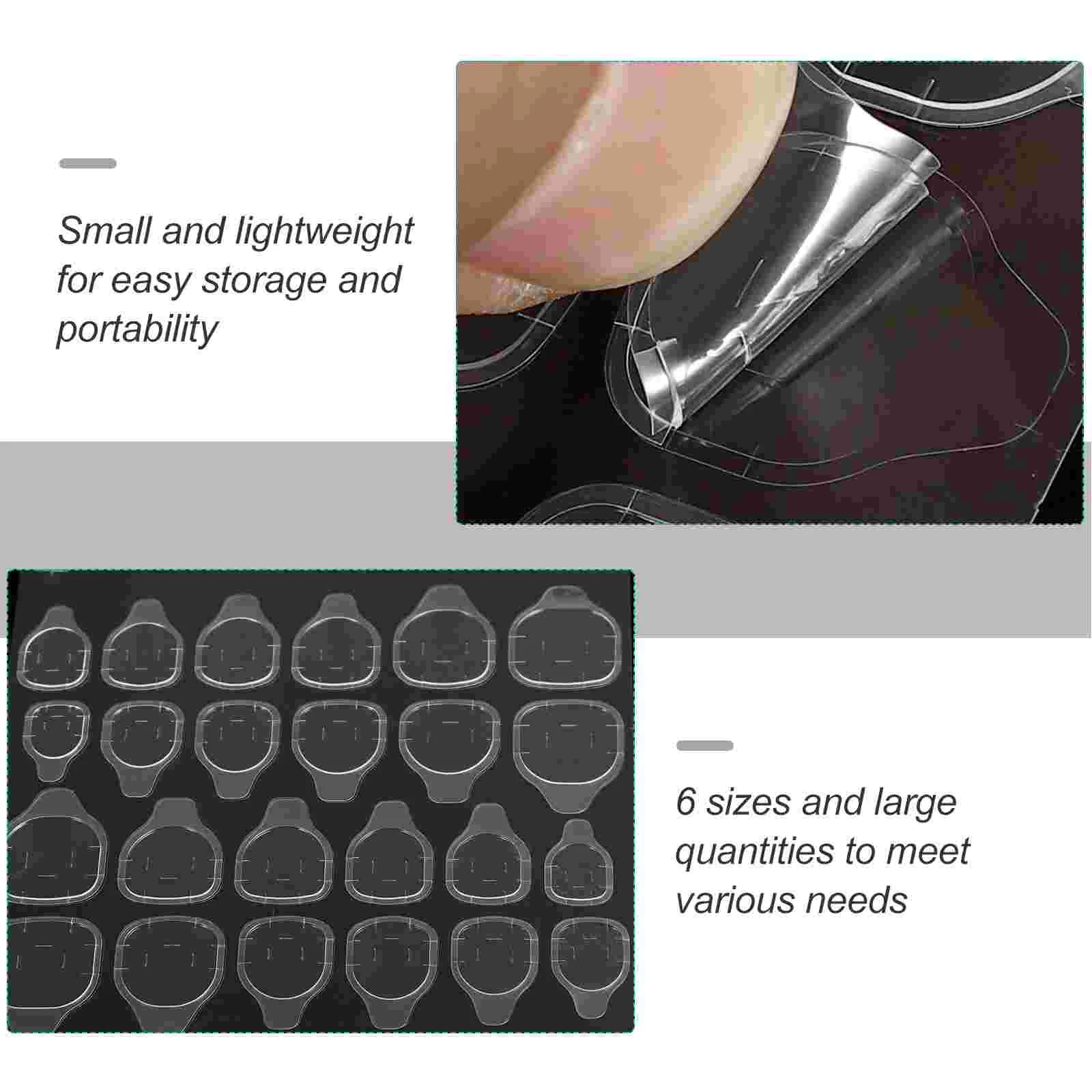 Двусторонние клейкие наклейки для ногтей, пресс на липких вкладках, высококачественный клей из клейкой бумаги для акриловых ногтей