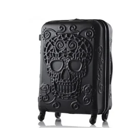 20/24/28 Inch Skull Luggage Travel Suitcase 3d Trunk Travel Luggage Cool Skull Luggage Suitcase