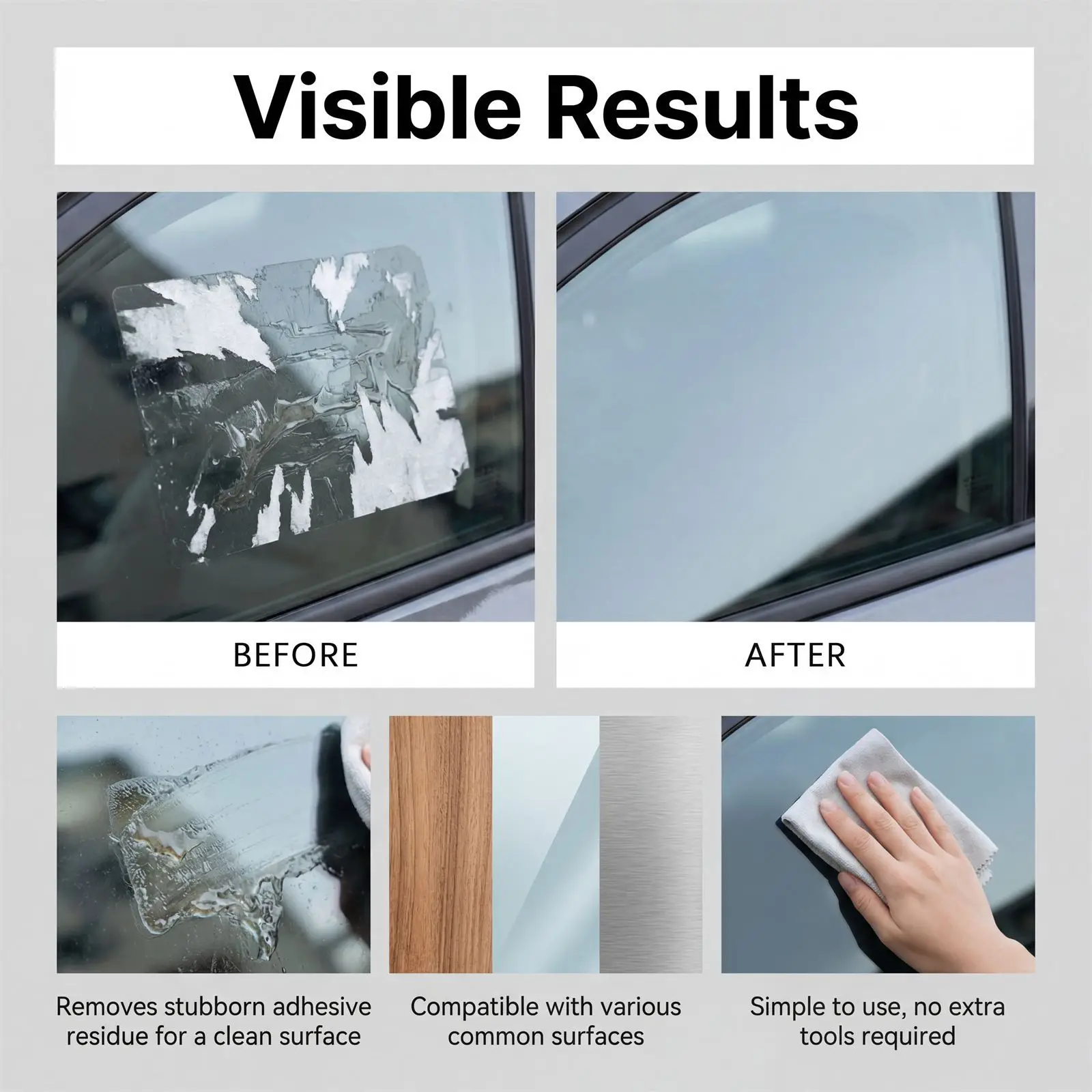 Gentle Formula Sticker Remover Adhesive Tape Residue Cleaning Liquid Fast Penetrating Glue Eraser Safe for Glass Metal Plastic