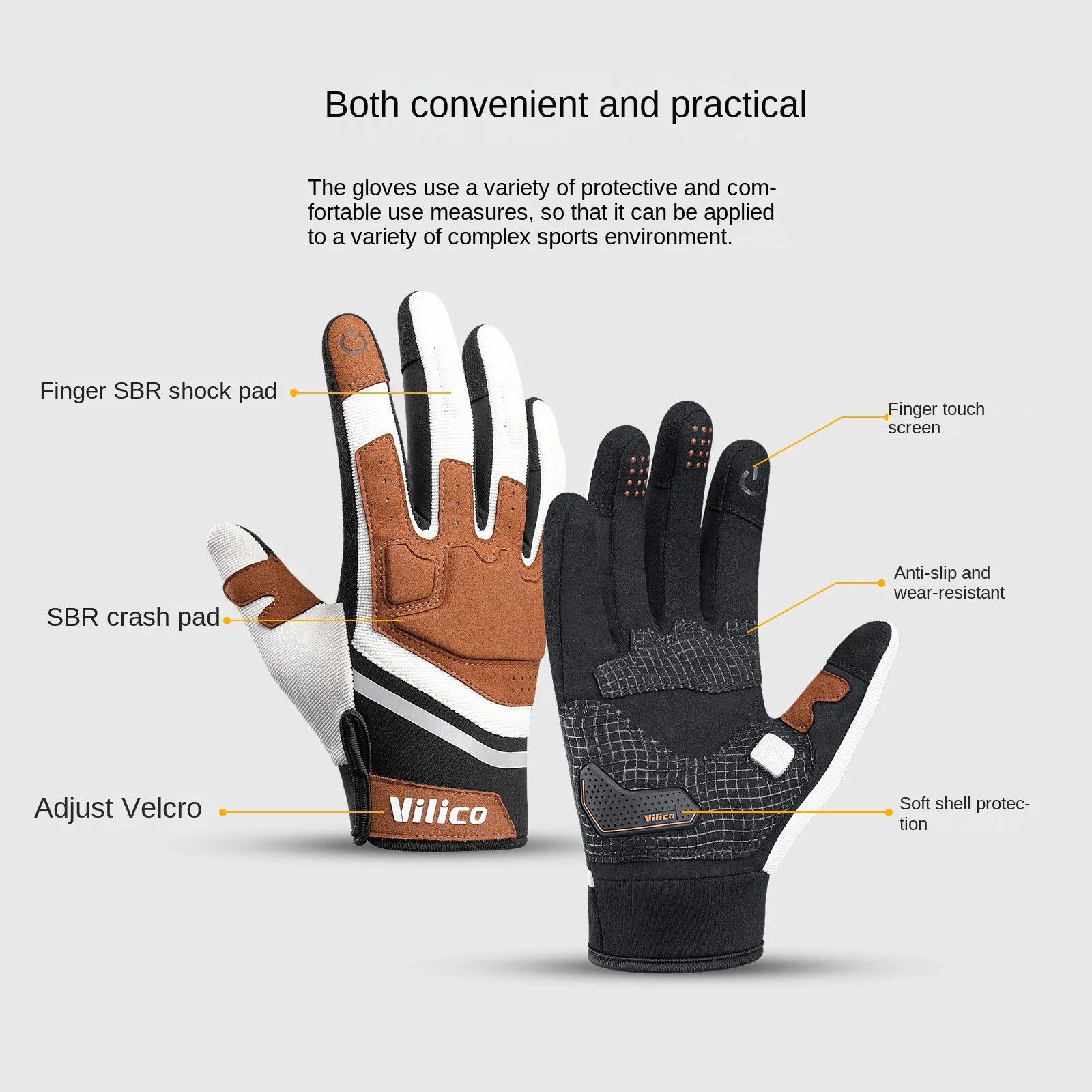 قفازات ركوب الدراجات الرياضية كاملة الأصابع للرجال والنساء - قفازات مضادة للانزلاق، تعمل باللمس، قفازات ركوب الدراجات MTB قابلة للتنفس لركوب الدراجات في الهواء الطلق