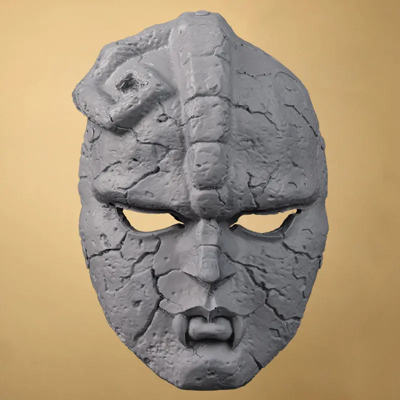 Jojo Bizarre Adventure Stone Mask Resin Full Face Mask Cracked Stone Texture Mask Halloween Cosplay Masquerade Party Prop Gift