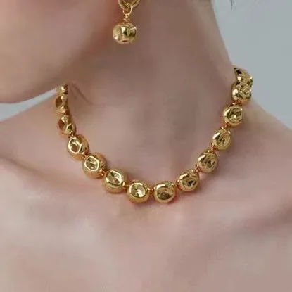 

Jenny&dave Concave Hemispherical Necklace Collarbone Chain Bracelet Women's Earrings