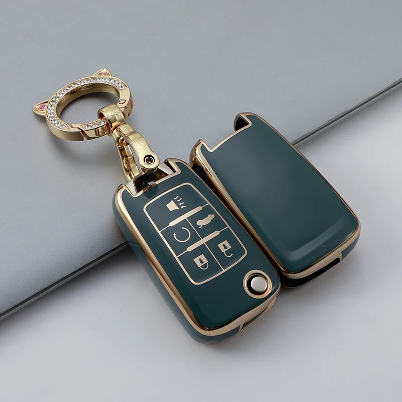 เคสกุญแจรถพับได้สำหรับ Chevrolet Equinox Volt Cruze Impala Camaro Garna Yakista Yakista AVEO GMC เคสป้องกันพวงกุญแจ
