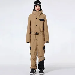 Winter Women Jumpsuit Ski Suit Warm Skiing Suit Set Outdoor Snowboard Jacket Ski Overalls Suit Waterproof Hooded Ski Set S-XXL