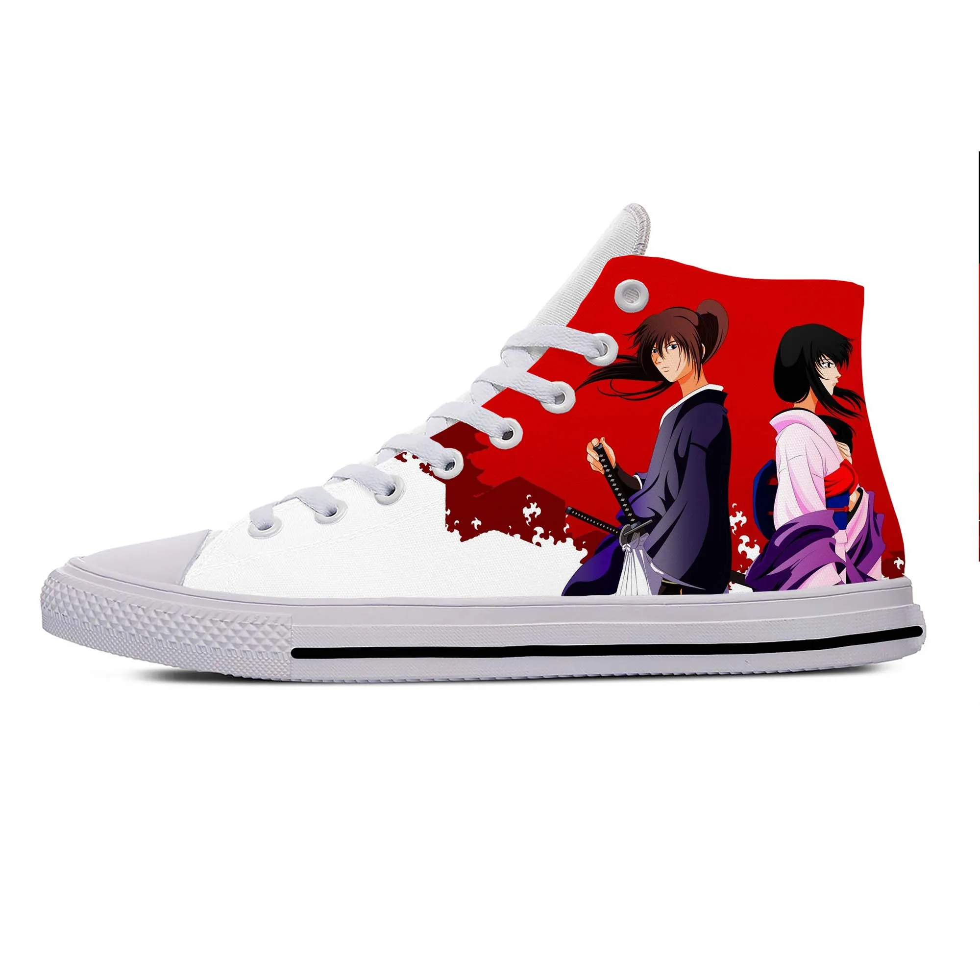 

Japanese Anime Manga Rurouni Kenshin Himura Funny Casual Cloth Shoes High Top Lightweight Breathable 3D Print Men Women Sneakers