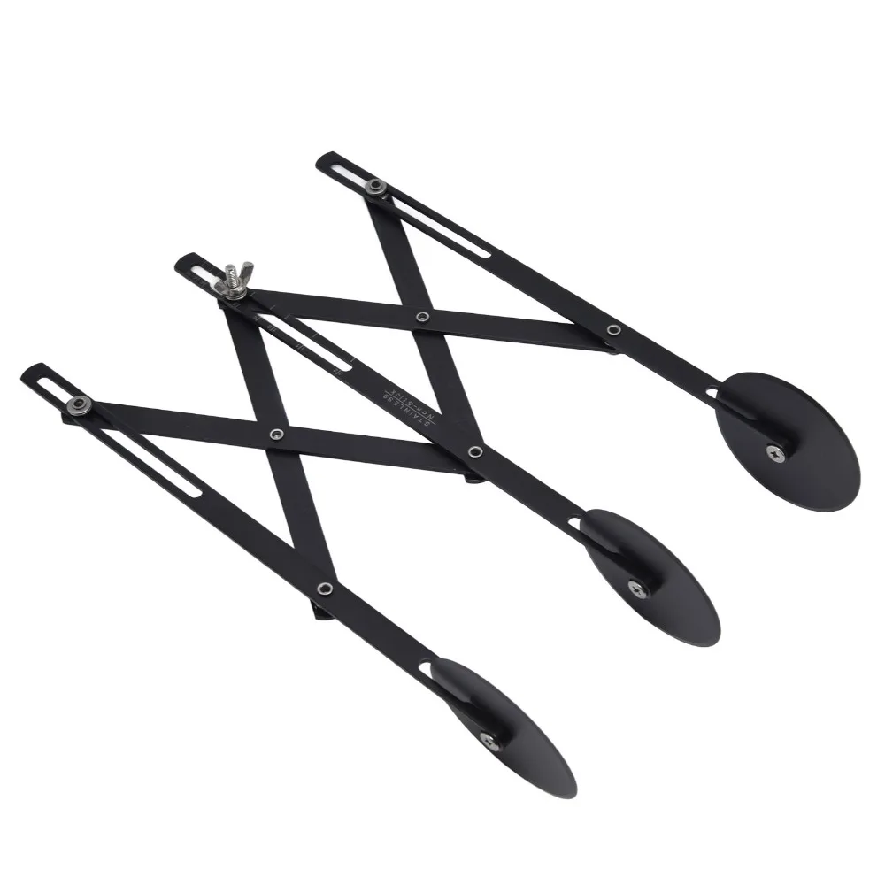 3 Wheel Pastry Cutter Stainless Steel Non-Stick Coating Pizza Slicer Adjustable Black Pasta Cutter Roller