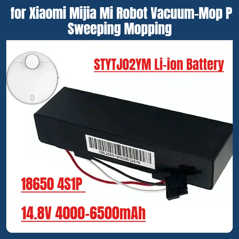 

18650 4S1P 14.8V 6500mAh Sweeper Battery for Xiaomi Mijia Mi Robot Vacuum-Mop P Sweeping Mopping Robot STYTJ02YM Li-ion Battery
