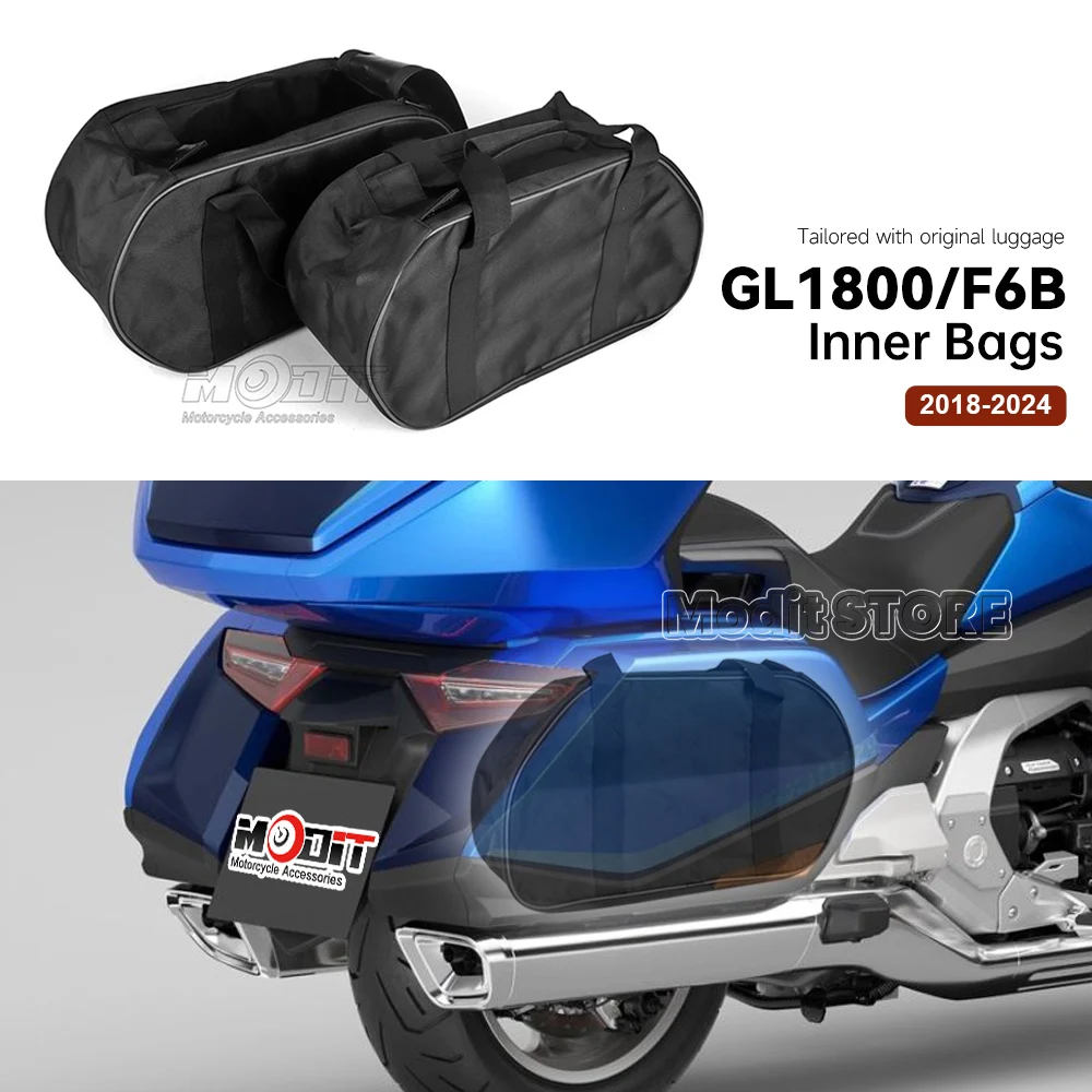 For Honda Goldwing Gold Wing GL1800 2018-2024 Motorcycle Black Expandable Luggage Bags New Touring Pannier Inner Bag