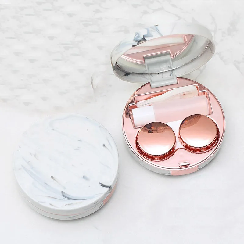 Contact Lens Case Round Travel Portable Solid Color Lens Cover Container Beauty Pupil Storage Soaking Box Eyewear Accessories