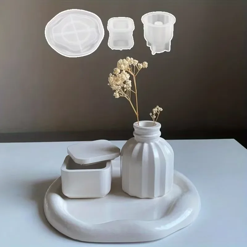 

3 шт. силиконовые формы для хранения DIY формы для эпоксидной смолы ручной работы гипс бетон цемент ремесла формы для подсвечников украшения дома