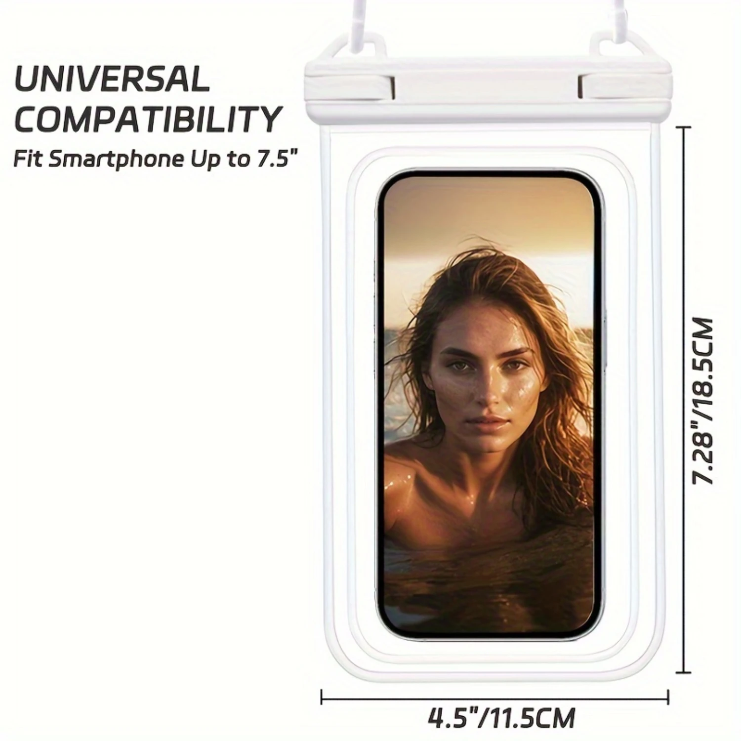 경량 PVC 휴대폰 방수 케이스, IPX8 다이빙 방수 핸드폰 가방, 15용 스크린 방수 휴대폰 파우치