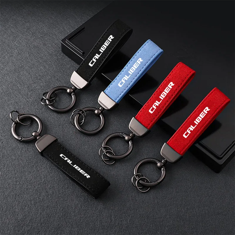 Fashion Suede KeyChain Horseshoe Buckle Key Ring Car Key Rings for Dodge Caliber 2007 2008 2009 2010 2011 2012