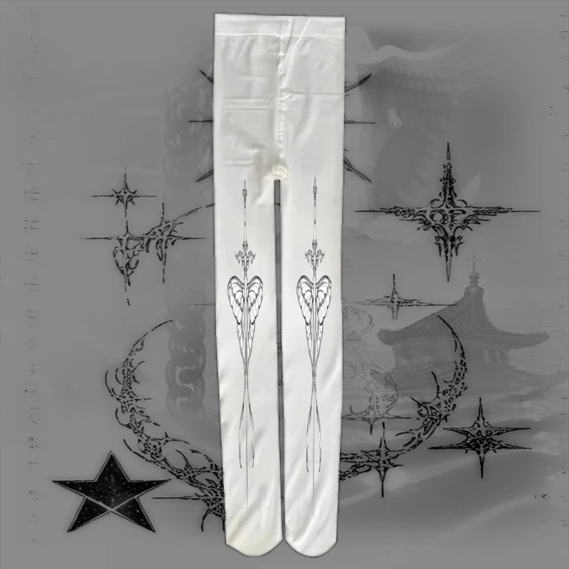 

White tight socks, women's jumpsuit, punk brother hot style Y2k sexy pure desire Harajuku style