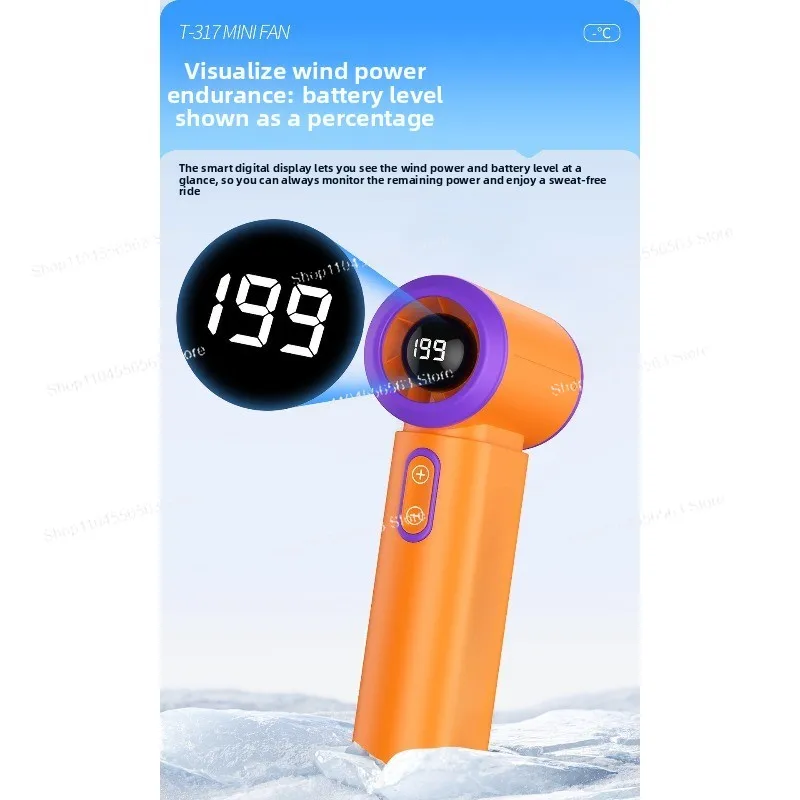 

Новый портативный мини-вентилятор T317/16 USB с цифровым дисплеем, мощным потоком воздуха и бесщеточным турбодвигателем