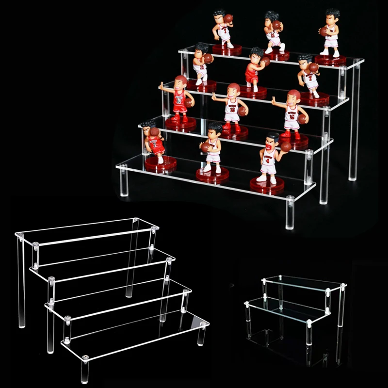 

Acrylic Display Rack, Transparent Ladder Rack, Removable Storage Rack, For Dolls, Toys, Cosmetics, Desserts, Perfumes, Model