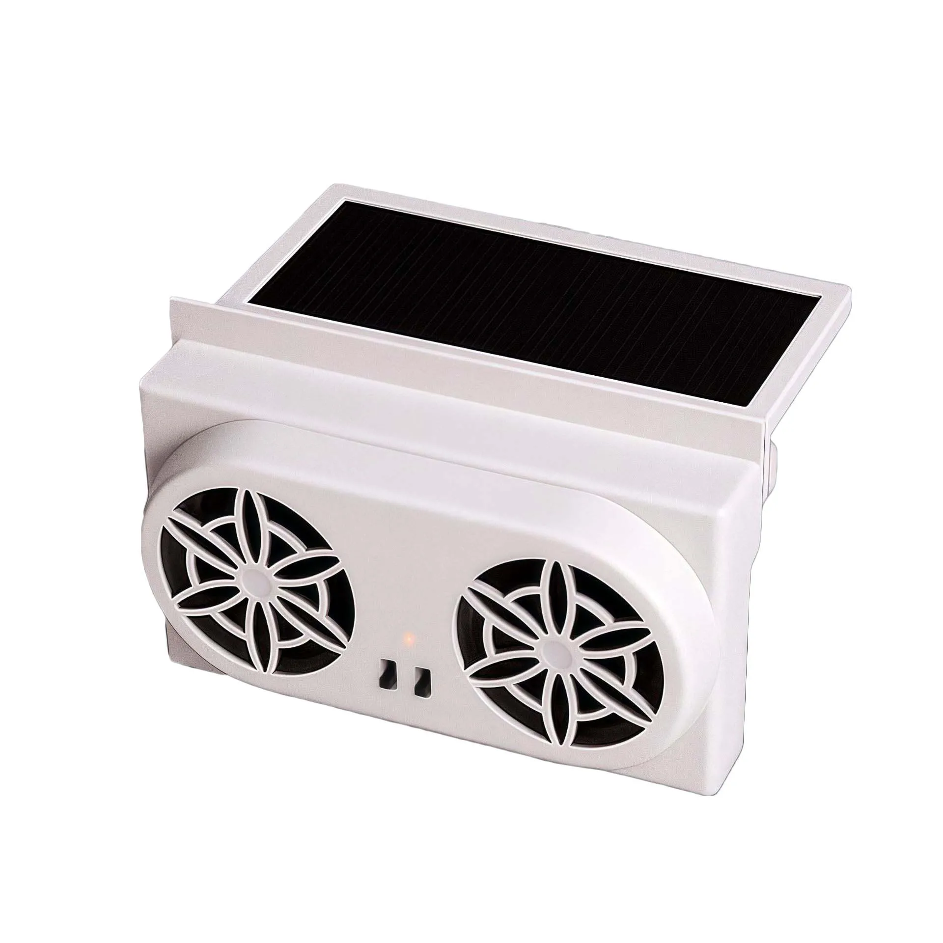 Solar Powered Car For Exhaust Fan Radiator Ventilator For Vehicle Cabin Cooling Quiet Dual Mode Air Circulation Tool Black White