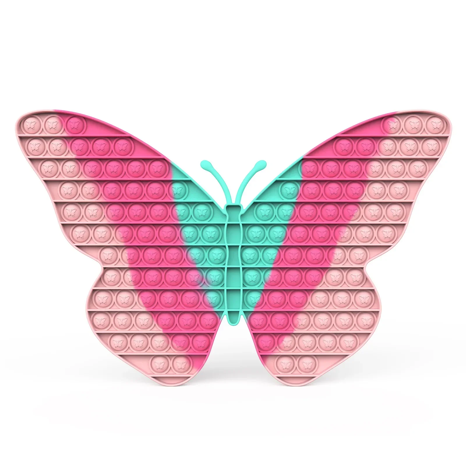 40CM Big Size Rainbow Butterfly Top Push Fidget Toys Autism Stress Reliever Toys Kids Simple Dimple Relax Game AHDH autyzm