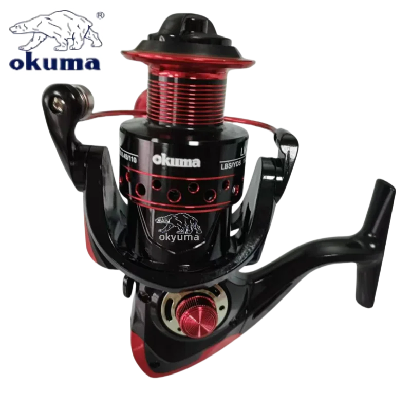 Okuma-Carrete giratorio, carrete de pesca totalmente metálico ultraligero, herramienta de pesca, 2000-7000 velocidades 5:2:1, fuerza de frenado máxima 18KG