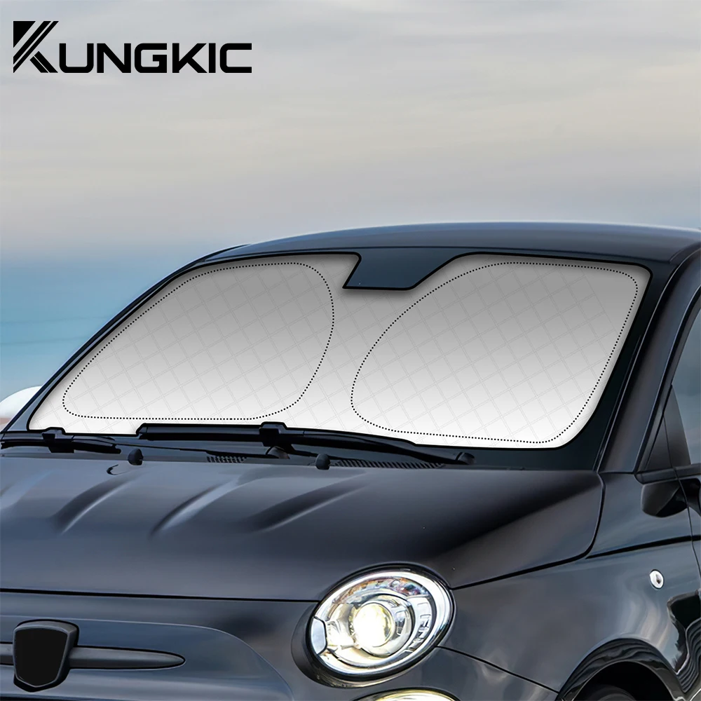 

For Fiat 500 08-23 Abarth 595 2012 2013 2014 2015 2016 2017 2018 2019 2020 2021 2022 2023 Summer Front Rear Windshield Sunshade