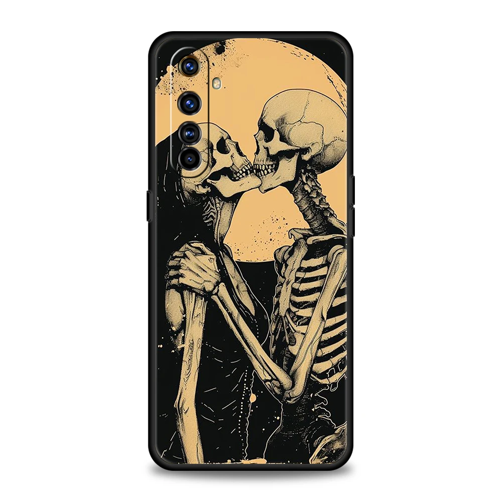 Love Skeleton Skull Silicone For Realme 10 11 8i 9i 9 Pro Plus GT2 C3 6 7 8 Pro C21 C11 C25 C35 Pro 5G Shockproof Phone Case Bag