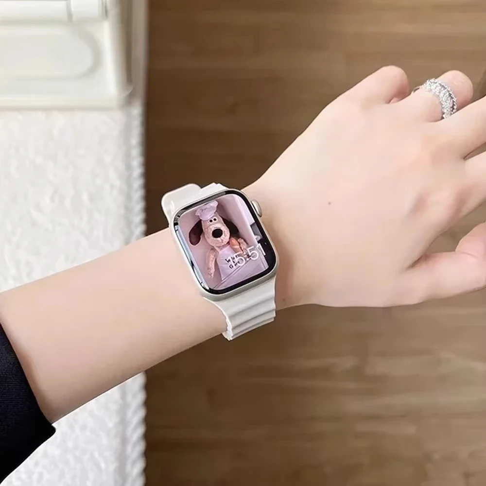 Bands For Apple Watch 10-Ultra 2-3 49mm 45mm 41mm 44mm Silicone Ocean strap Bracelet iWatch series 11-9 8 7 6 5 4 SE 3 46mm 42mm