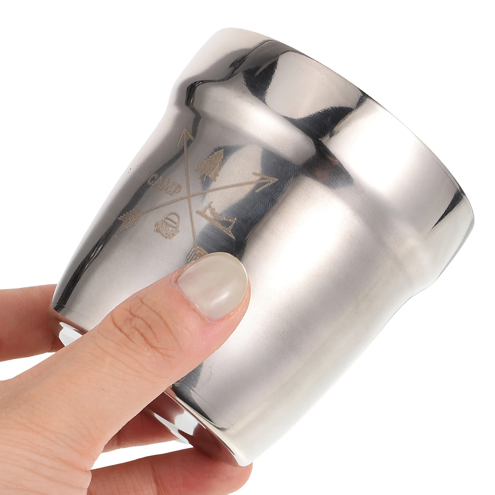 1 مجموعة المحمولة كوب ماء من الفولاذ المقاوم للصدأ 500 مللي القهوة القدح للتخييم في الهواء الطلق السفر دائم المعادن شرب بهلوان المطبخ بار #1