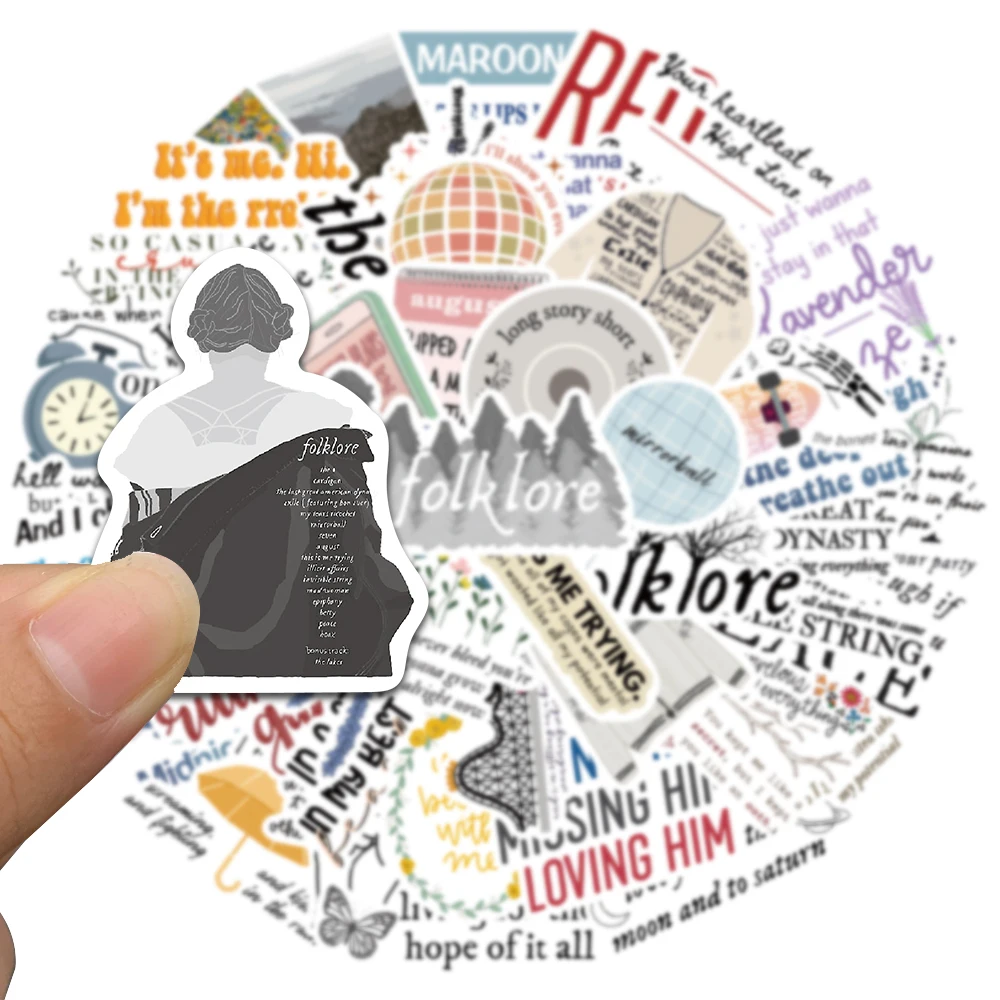 52pcs Folklore Sticker Creative Decal For Diary Fridge Closet Wallet Backpack Envelope Label Magazine Decoration Sticker