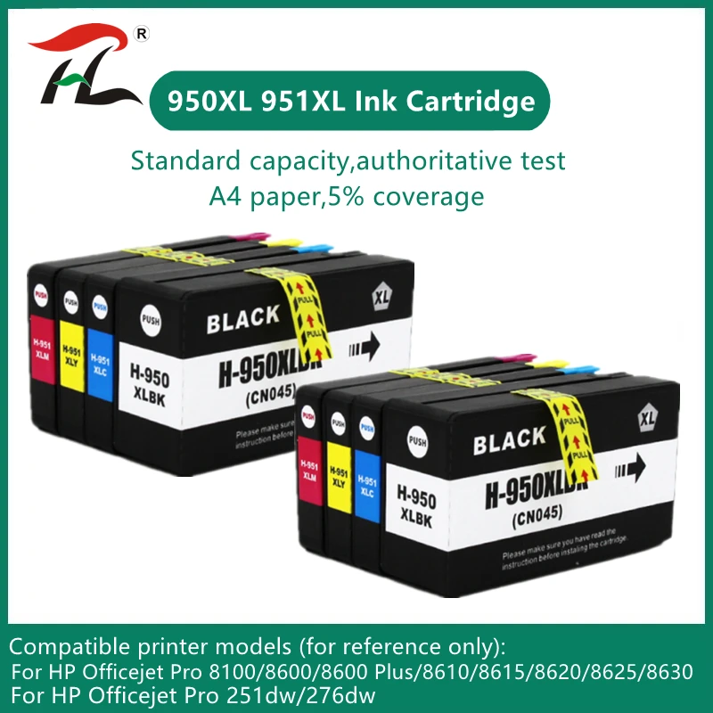 For HP Officejet Pro 8100 8600 8610 8615 8620 8625 8630 251dw 276dw Ink Cartridge With Ink For HP 950XL 951XL 950 951 XL