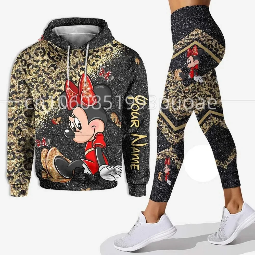 New3D Yoga Pants Sports Disney Yoga Set Fashion Sportswear Essential Hooded felpe топWomen's Set Sports womens graphic hoodie