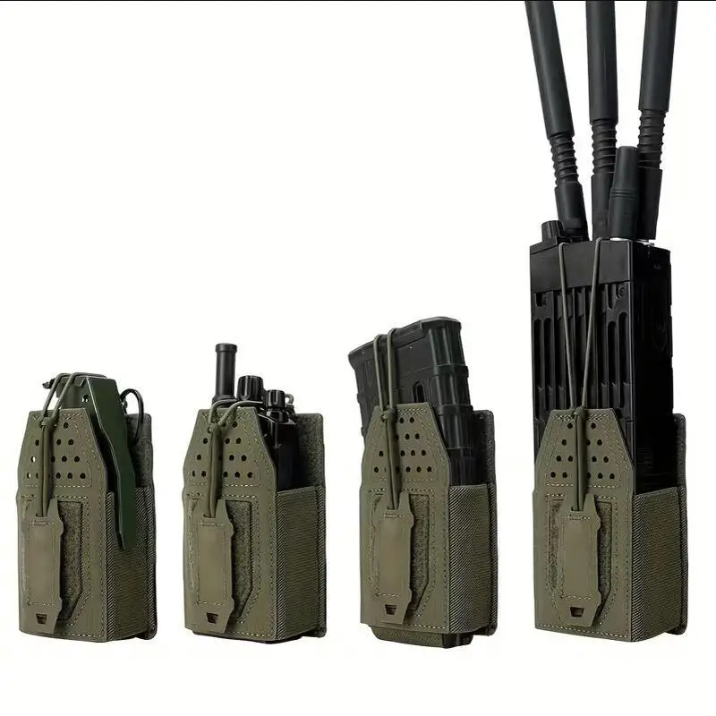 Tactical Radio Pouch Hunting Walkie Talkie Holder Open-Top Interphone Hanging Bag Molle Nylon Magazine Pouch view 3