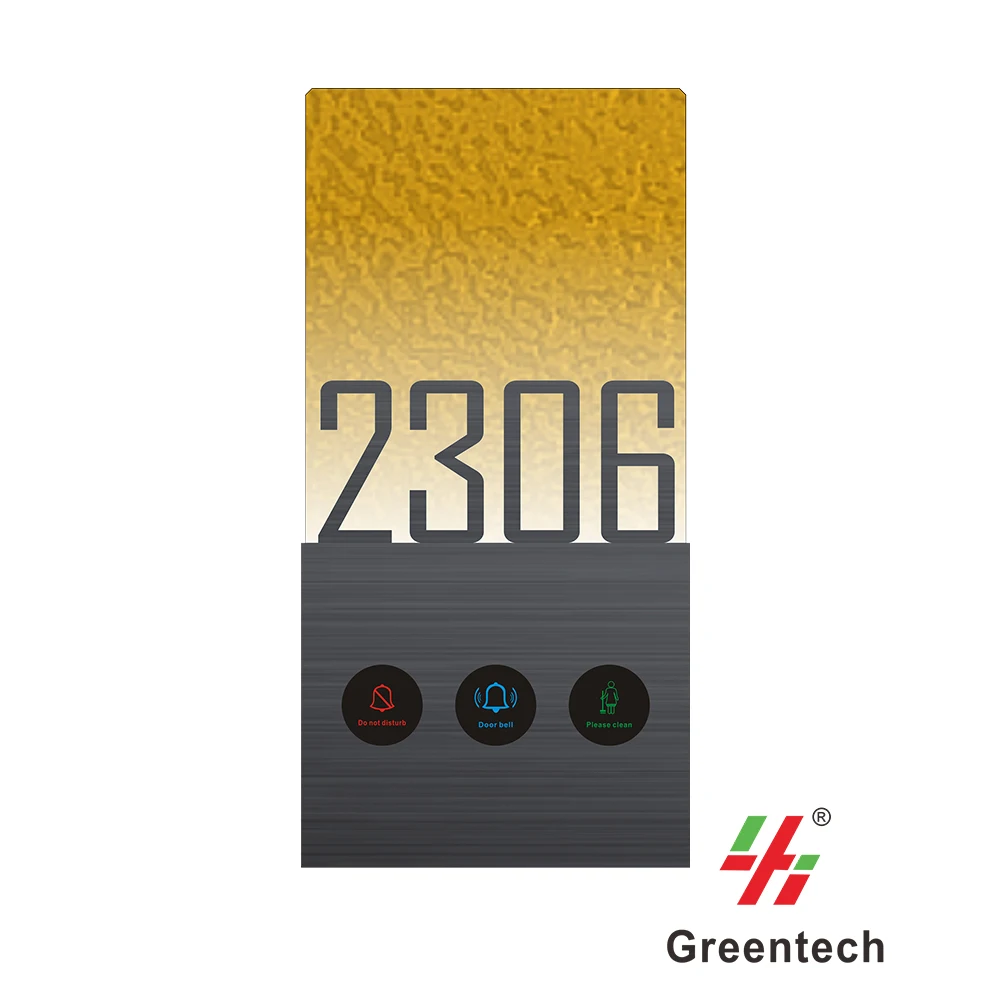High Quality Mesh Pattern Acrylic LED Hotel Electronic Door Sign Custom Room Number Display with Touch Control CE Certified3139