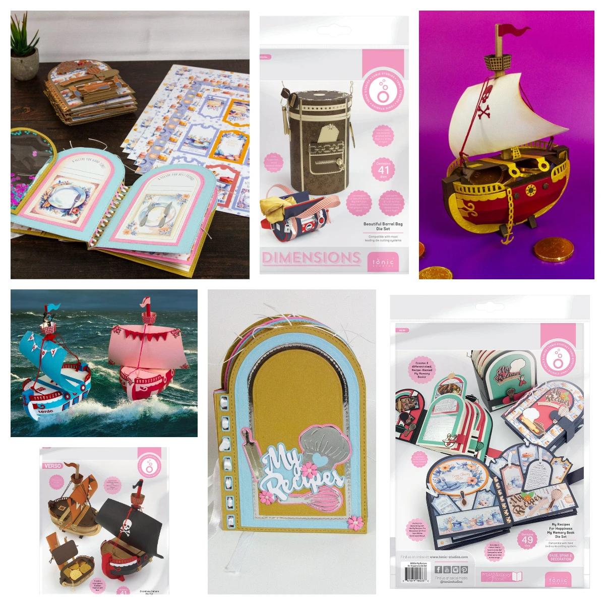 

2026 New Grandiose Galleon Gift Box Die Set Metal Cutting Dies Scrapbook Diary Decoration Embossing Cut Die Template DIY Make